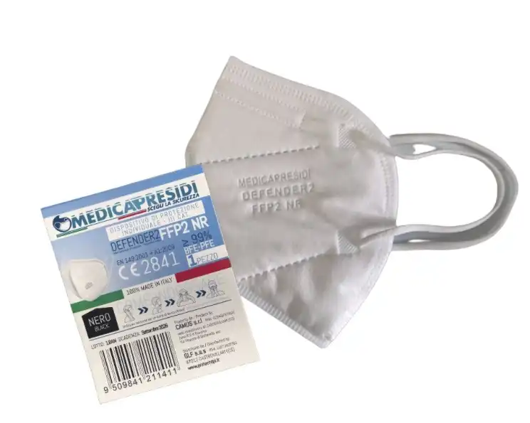 25x Mascherine Protettive Defender FFP2 Certificate CE in Bustine Singole