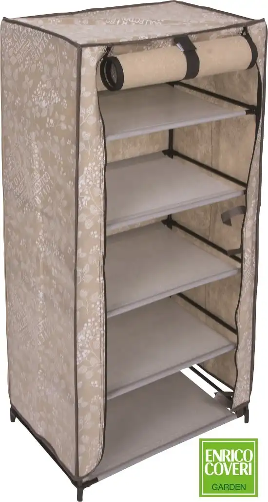 Scarpiera Scaffale Portascarpe 5 Ripiani Beige Porta Scarpe 44x30x89 Coveri