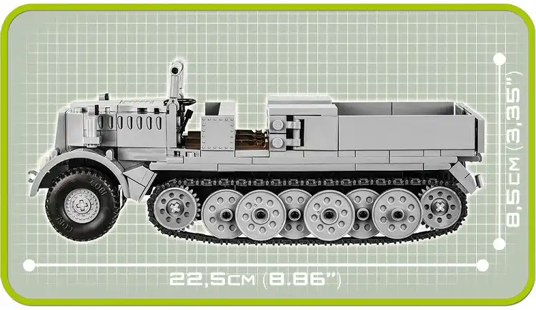Costruzioni da Tavolo 412 Pezzi Gioco Ragazzi Cingolato Militare Grigio