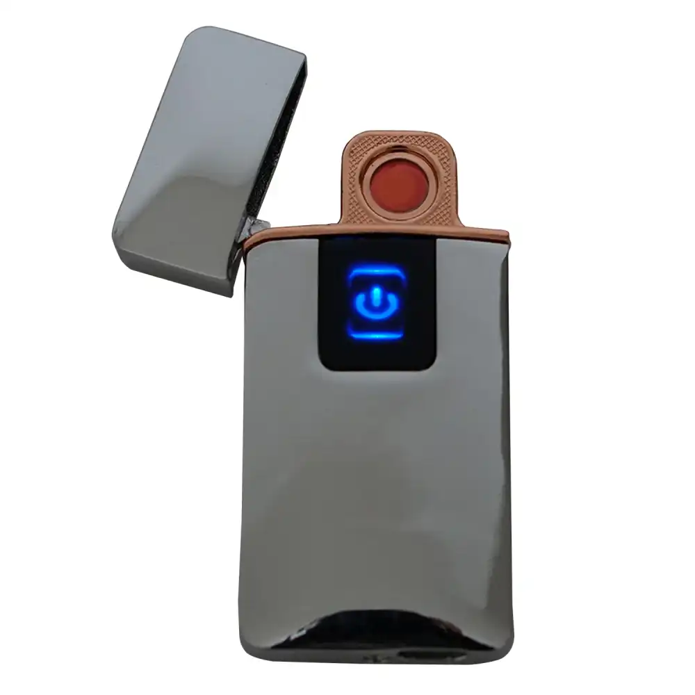 Accendino Elettrico Touch USB Ricaricabile Antivento 400208 Kansas Silveice