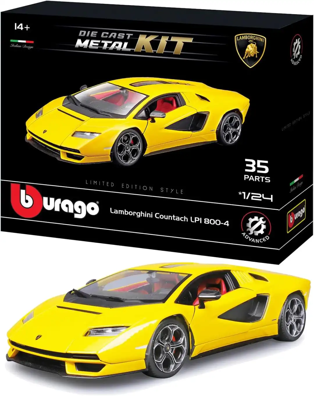 BBurago Model Kit Lamborghini Countach Modellino Auto Scala 1:24 Licenziata