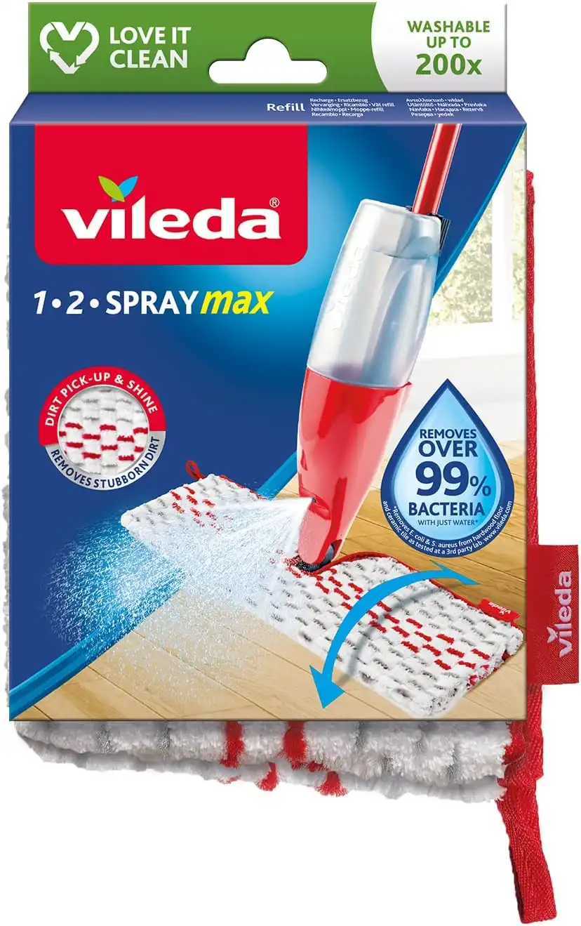 Vileda 1-2 Spray MaxRicambio Panno in Microfibra per Sistema Lavapavimenti Spray