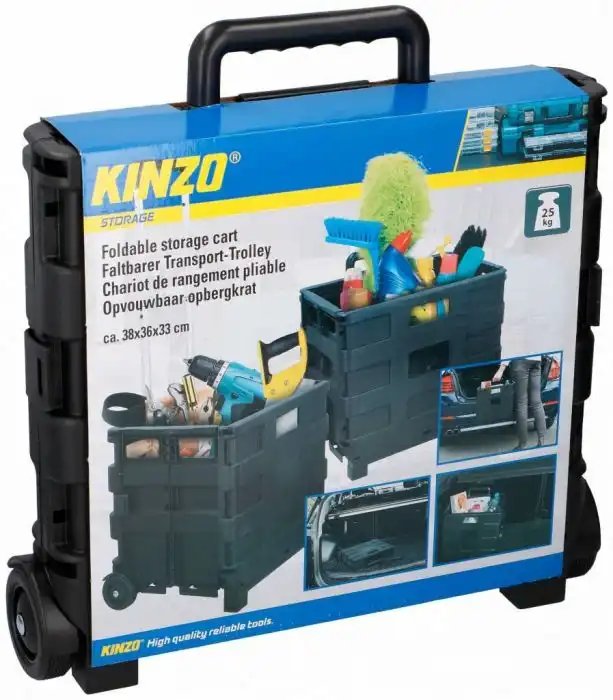 Trolley Carrello Attrezzi Pieghevole per la Spesa o Bricolage 2 Ruote con Manico