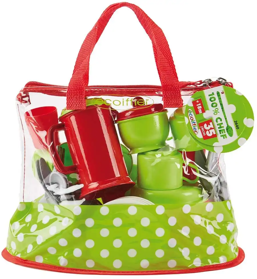 EC Borsa Chef in Plastica con Chisura a Cerniera Gioco Bambini Con 35 Accessori