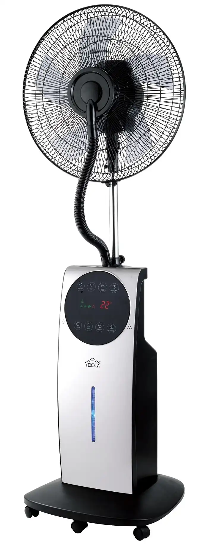 Ventilatore Digitale Con Nebulizzatore ad Acqua Con 5 Pale a Piantana Touch