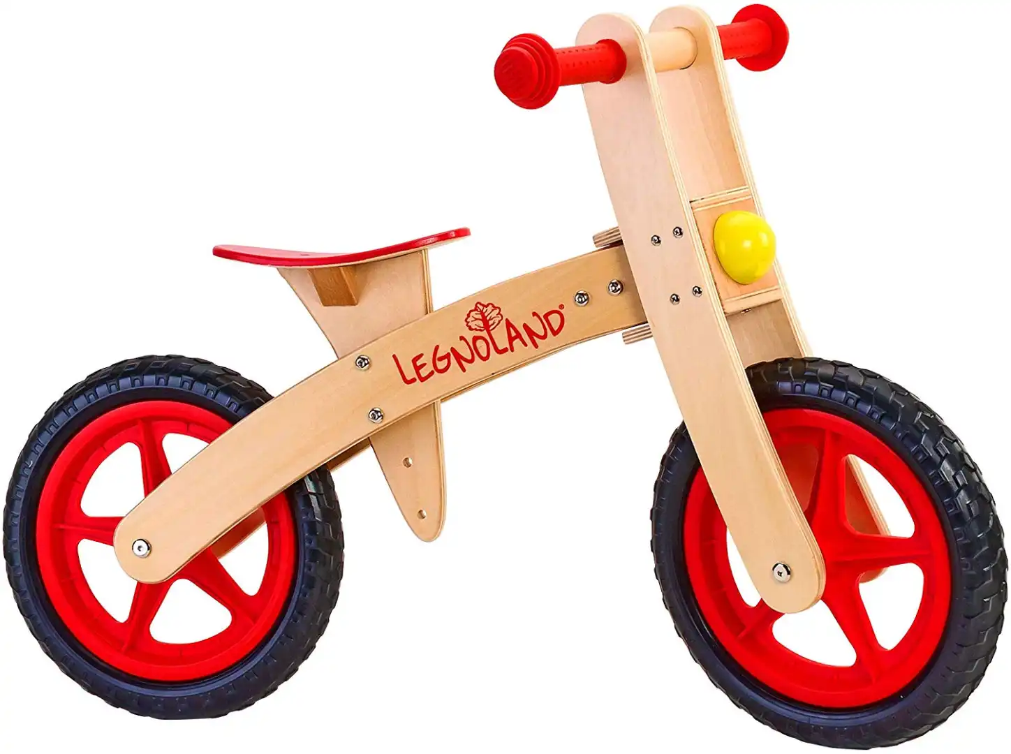 Bici Bicicletta in Legno Ruota Gomma Libera Senza Pedali Pedagogica 80x54cm