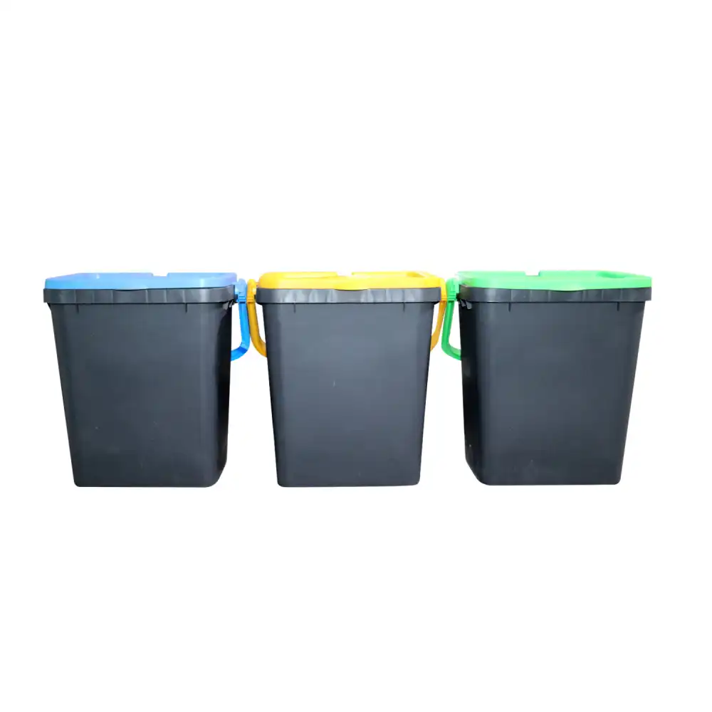 Set 3 Pattumiere Raccolta Differenziata Ecoplus 35 LT Bidoni Spazzatura Secchio