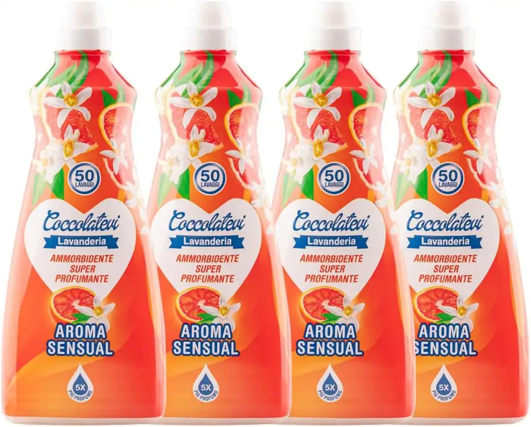 4x Coccolatevi Lavanderia Ammorbidente Super Profumante Aroma Sensual 4x1250ml