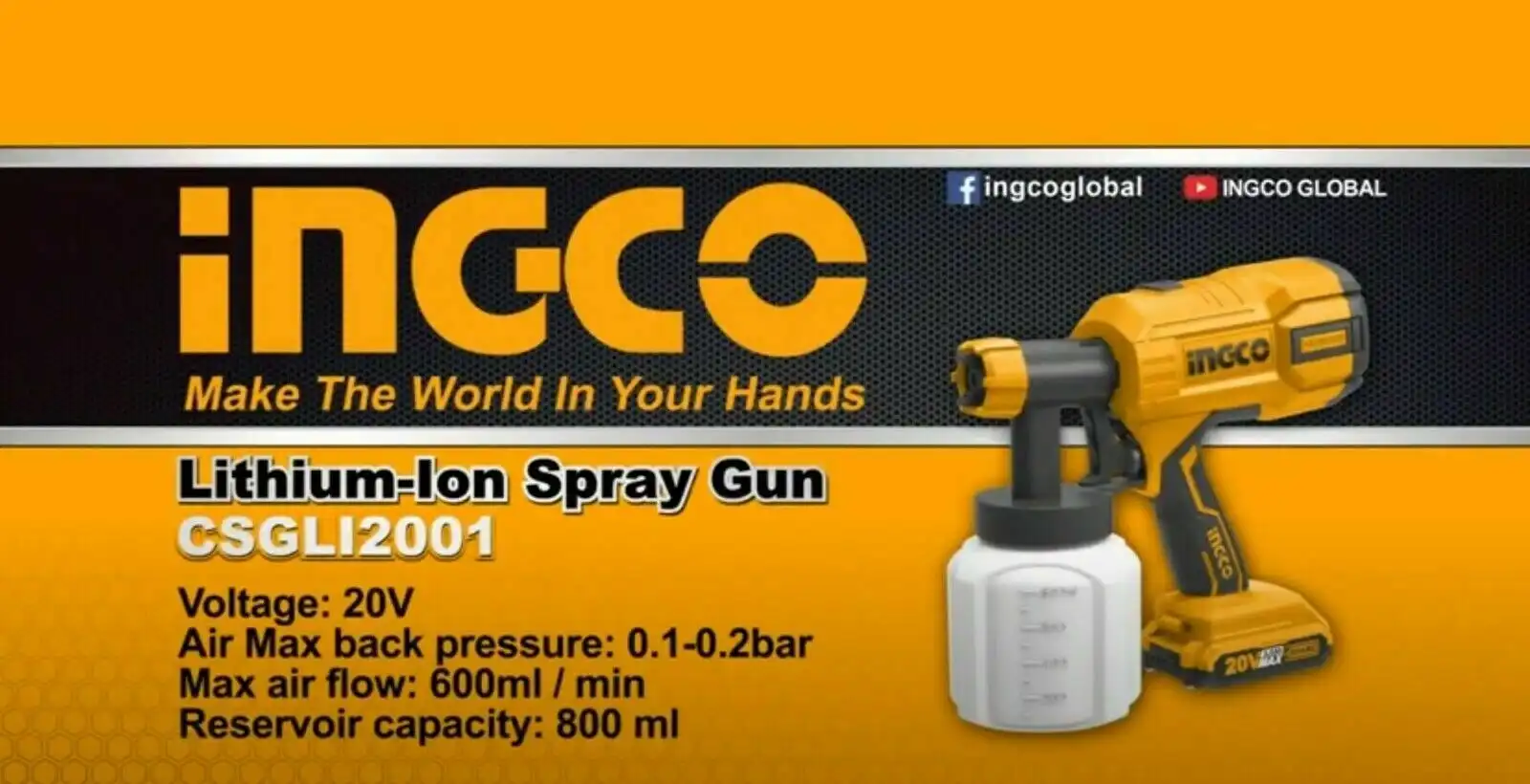 Pistola Spray Professionale Nebulizzatore Aerografo a Batteria al Litio 20V