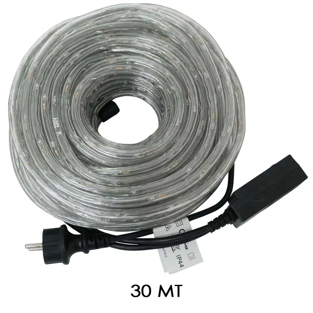 Tubo Luci Led Per Addobbi Natale 30 Metri Luce Bianco Fredda Interno Ed Esterno