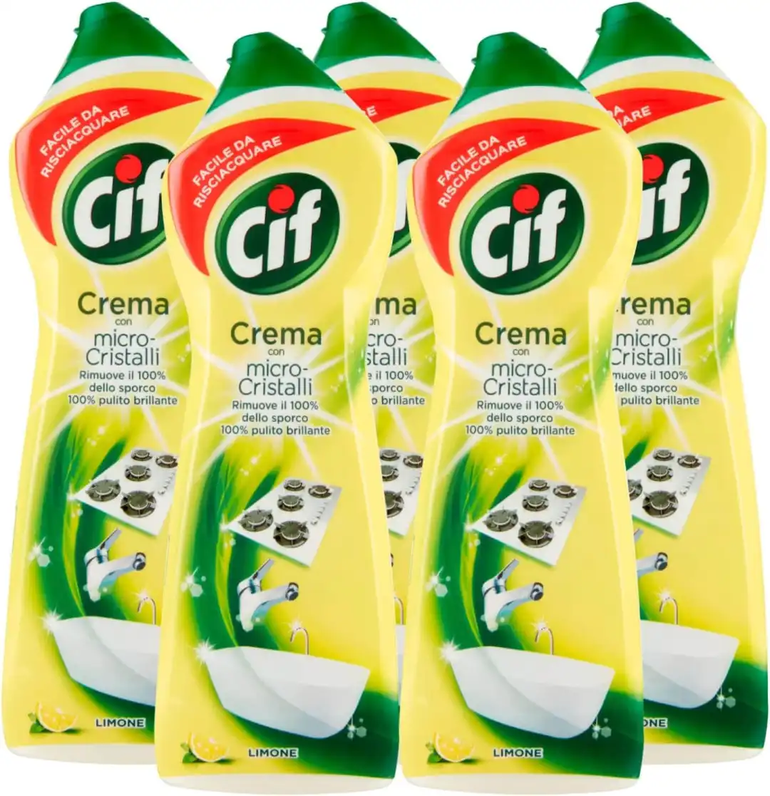 5x Cif Detergente in Crema Multisuperficie con Micro-Cristalli a Limone 3617687