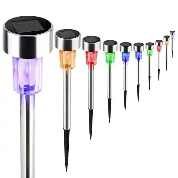 10 Lampade da Giardino Ricarica Solare Paletti Solari Tecnologia LED Prato