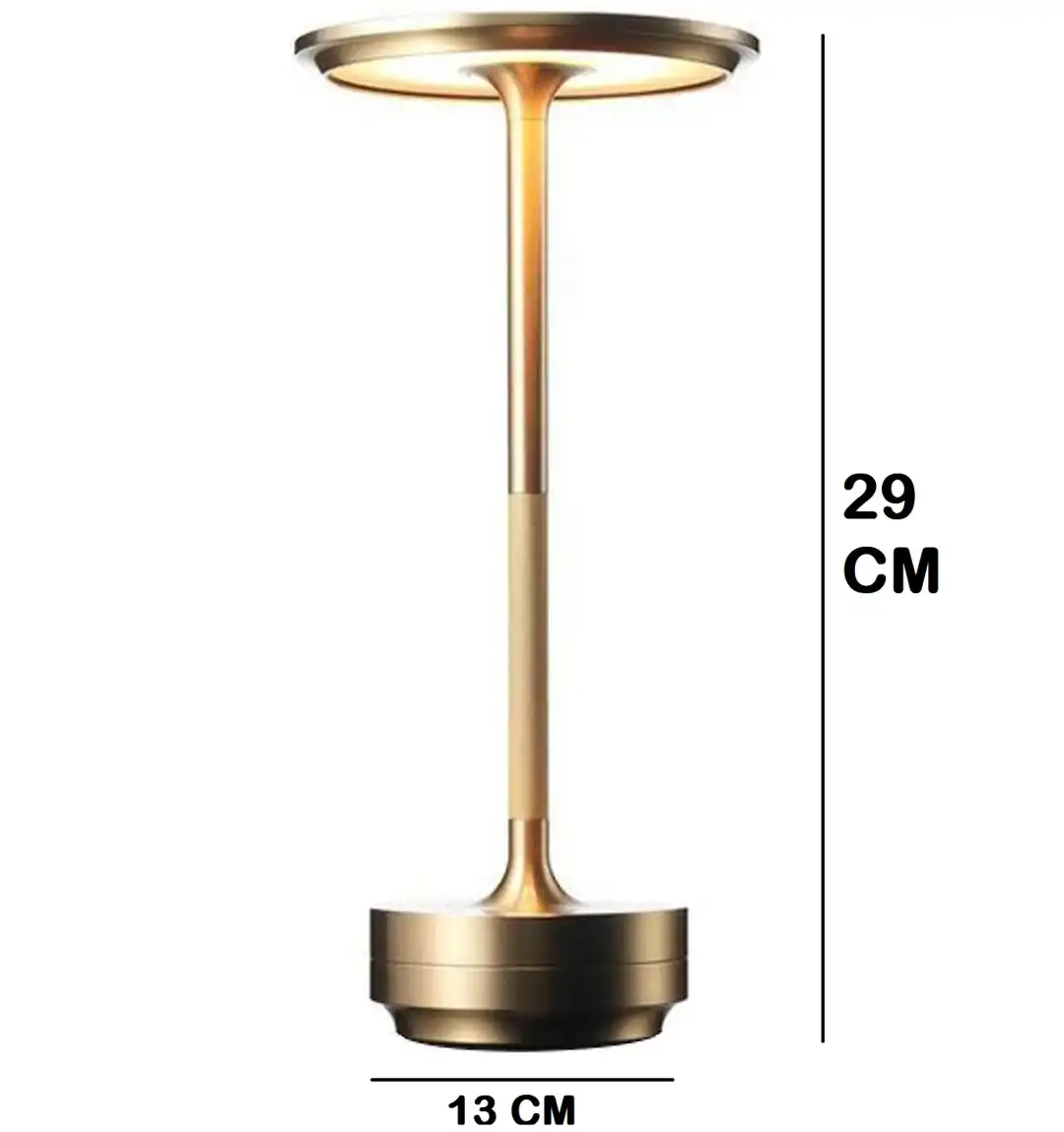 Lampada da Tavolo Touch Dimmerabile a Fungo Color Oro 13x29cm in Metallo