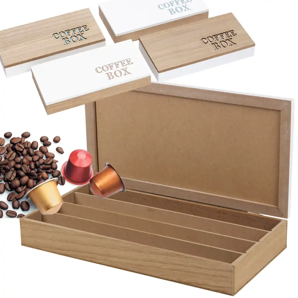 Contenitore Porta Capsule Cialde Caffe' Organizzatore in Legno per Capsula