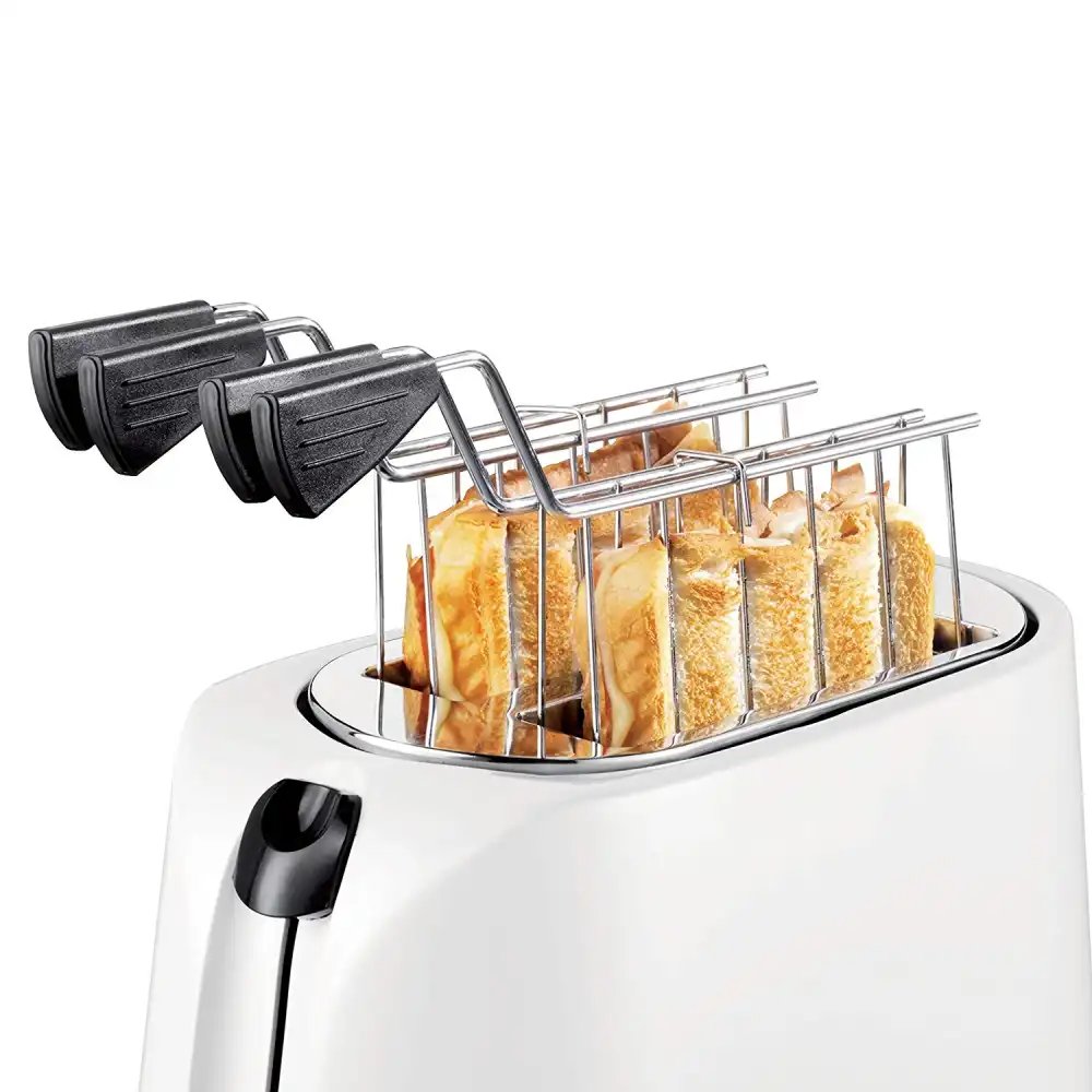 Tostapane Bianco Con Pinza e Griglia Per Panini Scaldapane e Scongelamento
