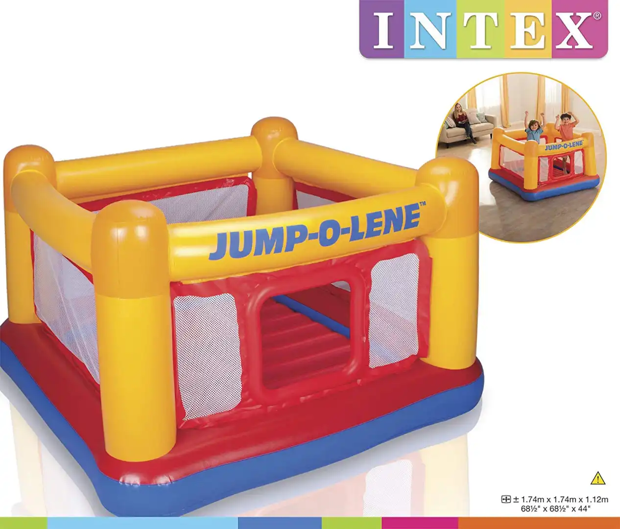 Intex PlayGround Gonfiabile Trampolino Per Salti Gioco Bambini Tappeto Elastico