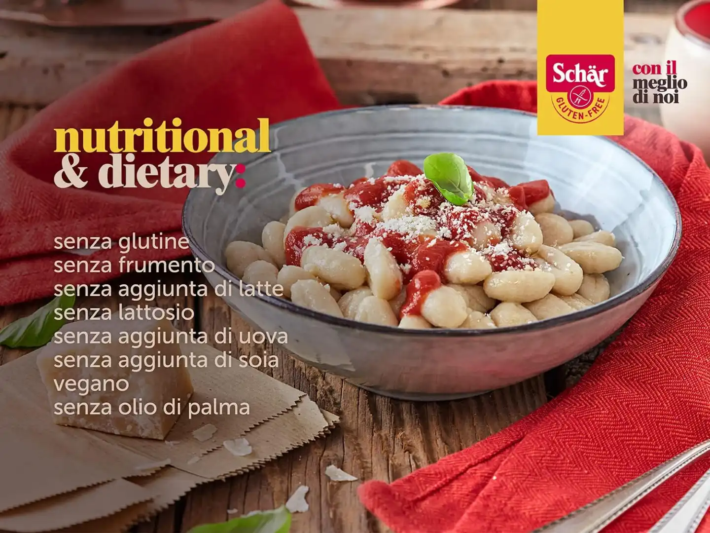 6x Schar Gnocchi di Patate Senza Glutine e Senza Olio di Palma Vegano 6x300gr