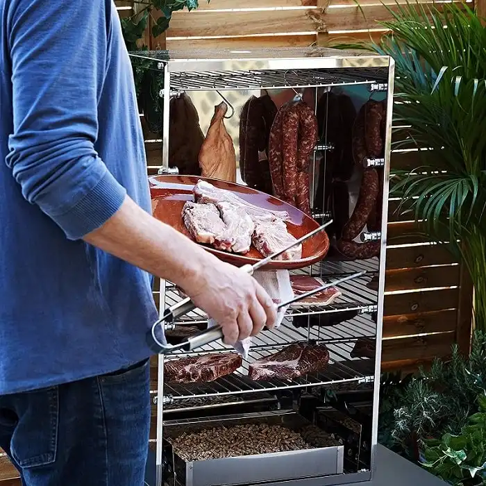 Affumicatore Per Alimenti Camera Affumicatura Struttura in Acciaio 46x29x86 cm