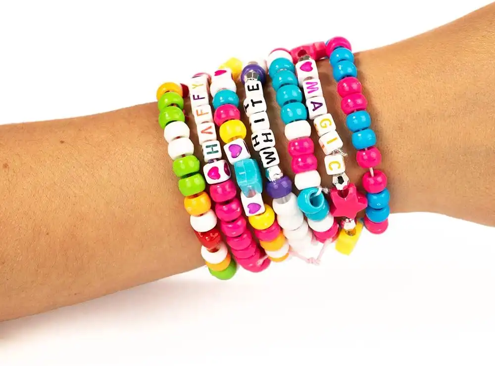 Crea Perline ABC Confezione da 800 Perline + Fili Elastici Gioco Bambine 6 anni+