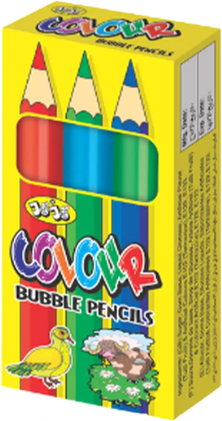 Colour Bubble Pencils Gomme da Masticare Gusto Tutti Frutti 24 astucci da 15 gr