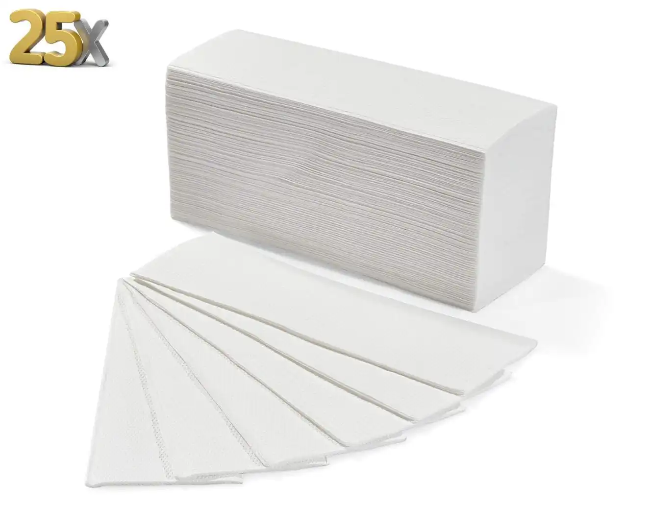 Asciugamani Monouso Piegati a Z per Dispenser 24 x 21 cm 25 Pacchetti da 150pz