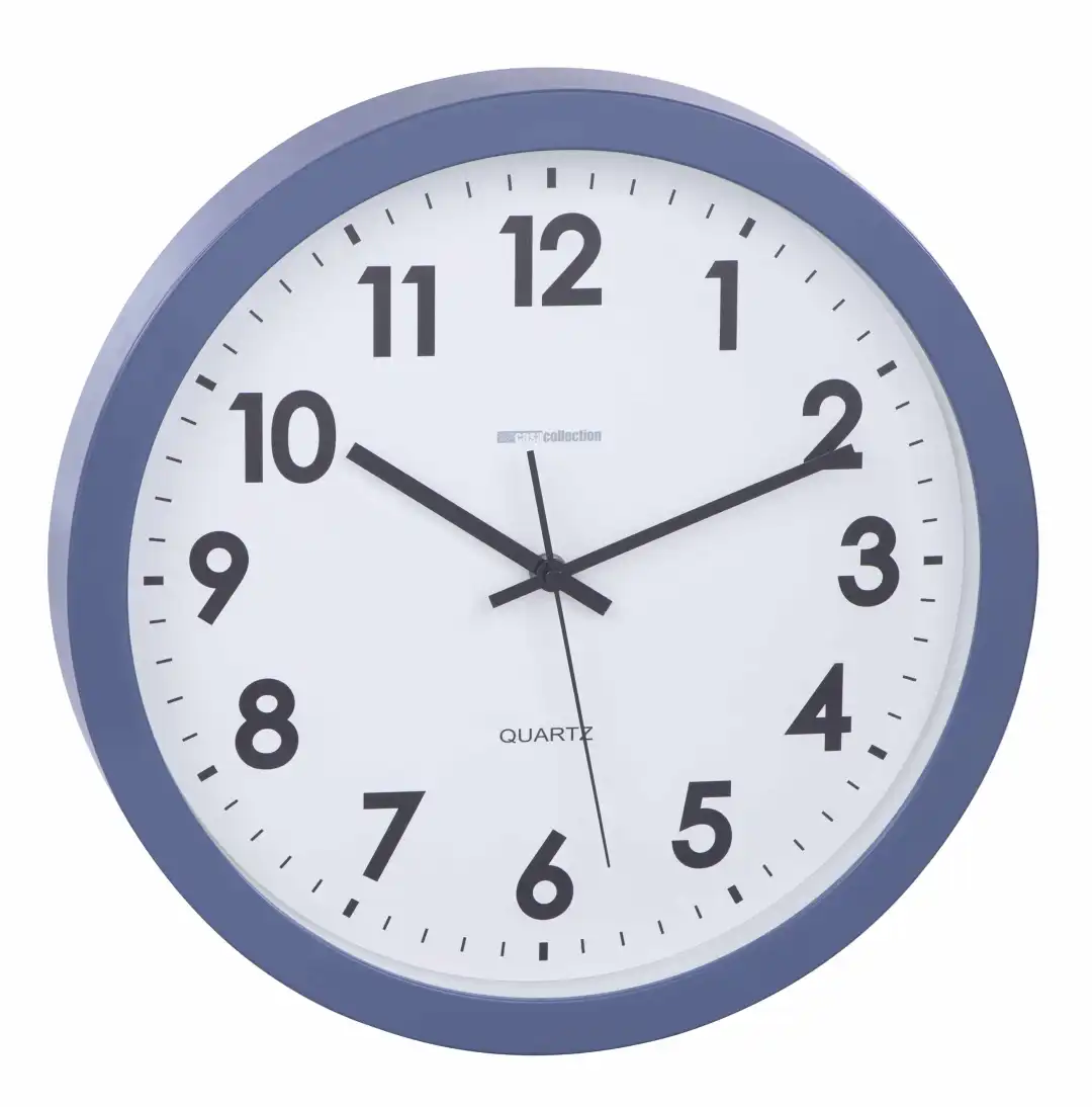 Orologio da Parete Diametro 36cm in Plastica Modello Madrid Colore Blu Elegante