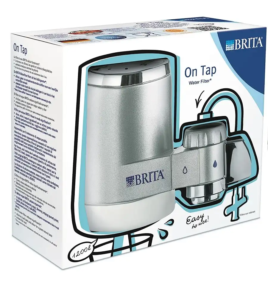 Brita Acqua Filtrata Da Rubinetto Filtro Grigio Cromato Purificatore D'Acqua