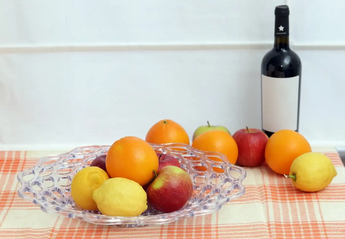 Vassoio Centrotavola Piatto Frutta Crystal Appeal 40x6 CM Plastica Bianco