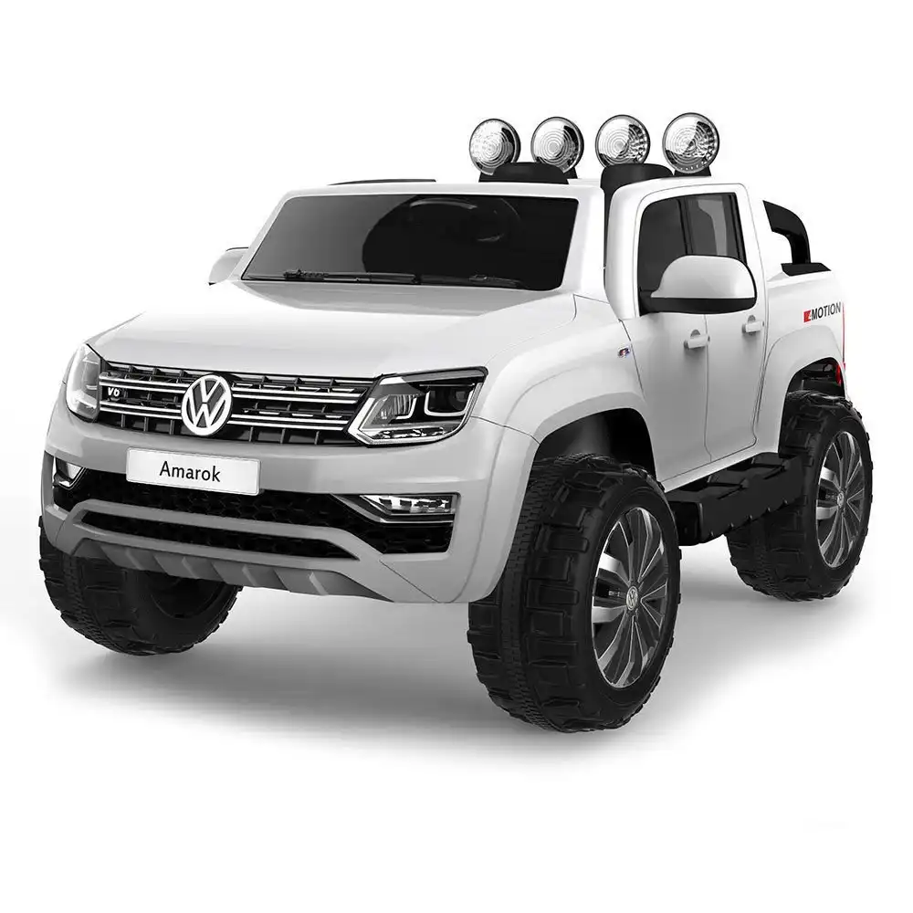 Auto Macchina Elettrica Per Bambini Volkswagen Amarock 12V Bianco e Telecomando