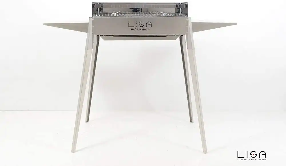 Barbecue a Carbone Carbonella in Acciaio Inox Lisa Luxury Etna 60 x 40 cm