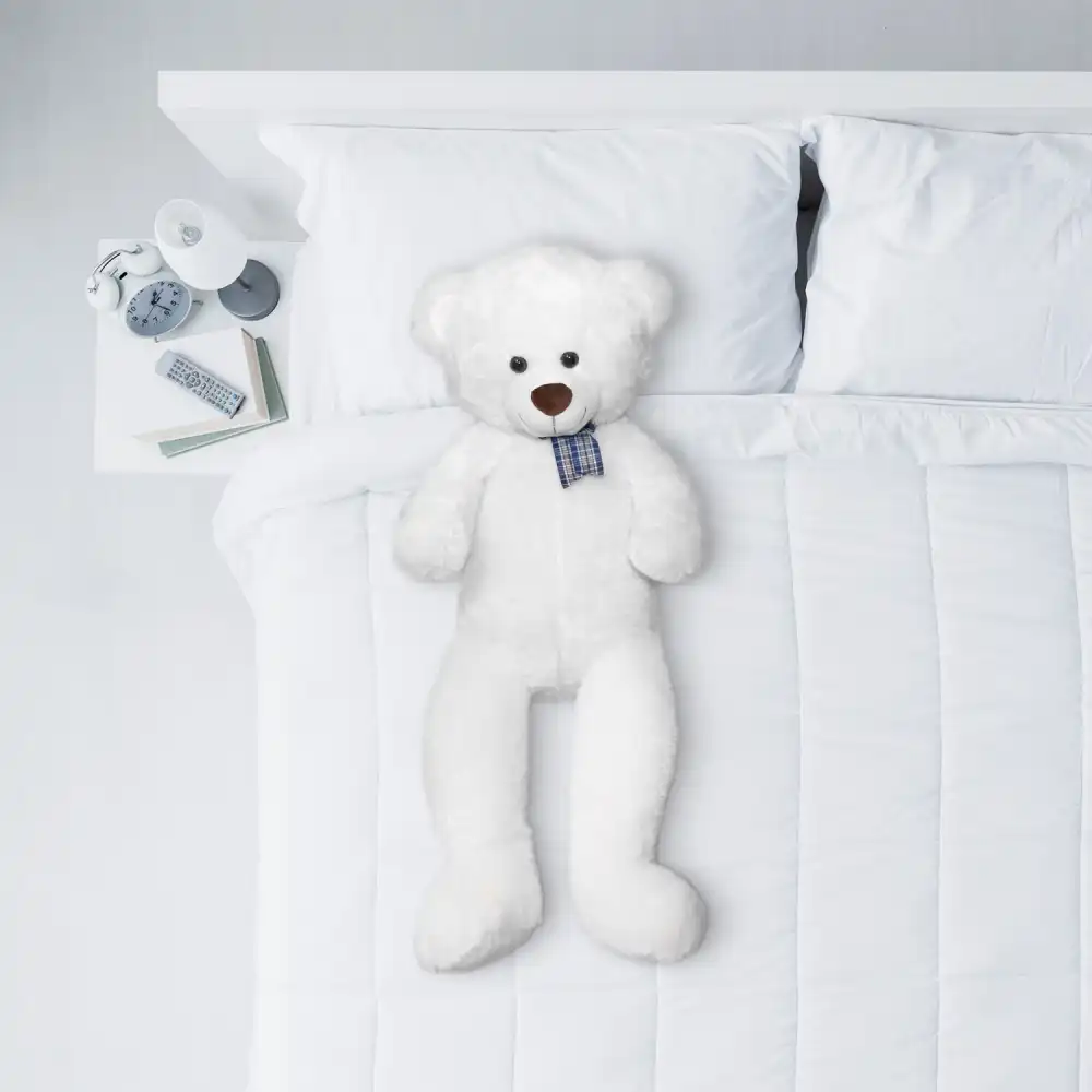 Peluche Orso Gigante XL Alto 100cm Pupazzo Bambini Orsacchiotto Morbido Crema