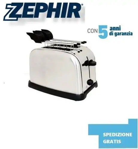 Tostapane Zephir ZHC485 850W silver Timer Tostiera Pane Fette Acciaio inox
