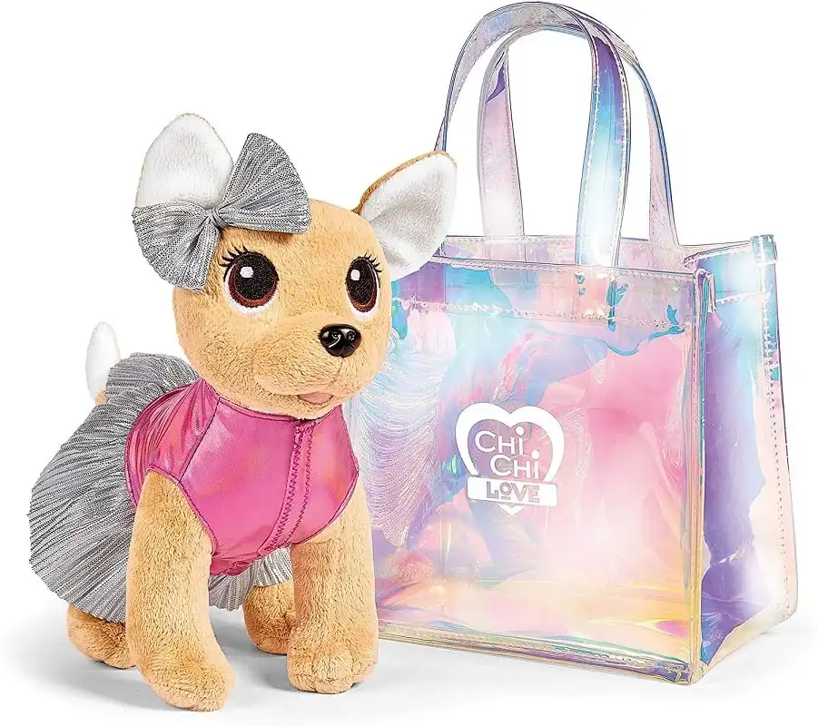 Chi Chi Love Shimmer Cucciolo alla Moda in Borsetta Trasparente Effetto Shimmer