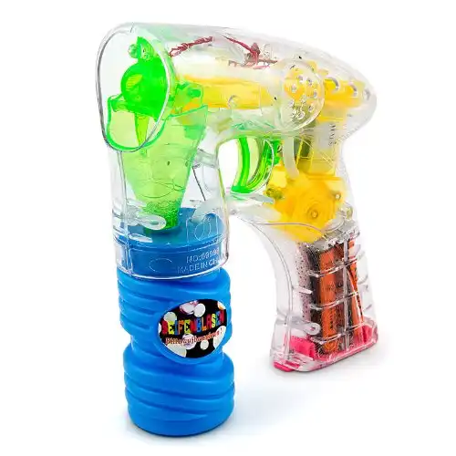 Pistola Spara Bolle di Sapone Sparabolle a Raffica con Luce Led e Suoni Bolla