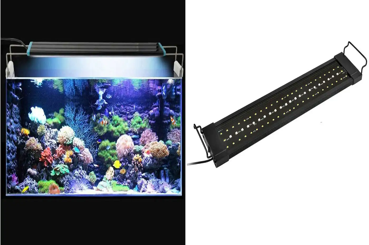 Plafoniera lampada acquario 48 led 10w allungabile da 60 a 80 cm led 600 smd