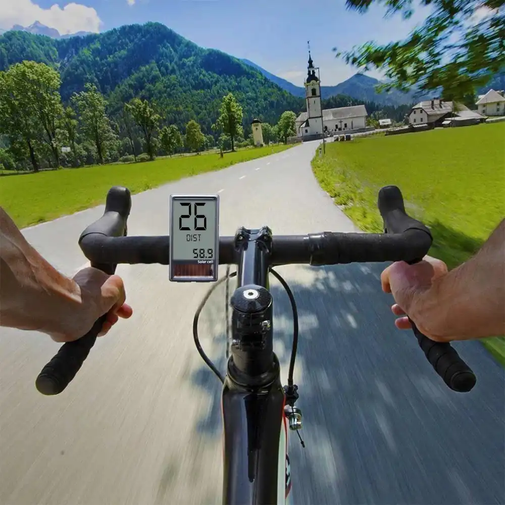 Contachilometri Solare Bici Computer Per Bicicletta Multifunzione Multilingue