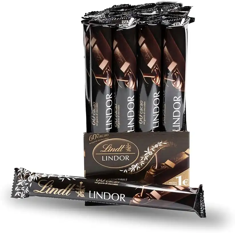 24x Lindt LINDOR Snack Fondente 60% Cacao Formato 38g x 24 pezzi