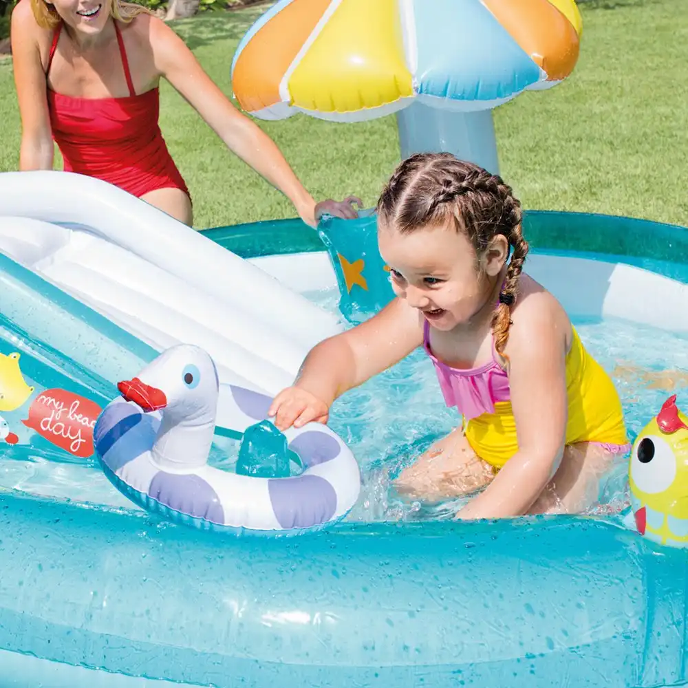 Intex Piscina Fuoriterra Fuori terra Gonfiabile Bambini 203x173 Alligatore 57129