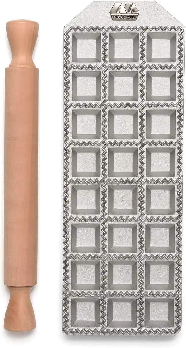Raviolatrice Tavola Tavoletta Per 24 Ravioli Quadrati da 35 mm con Mattarello