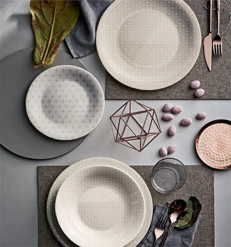 Servizio Piatti Da Tavola In Arcopal 18Pz Ceramic Beige Per 6 Persone Bormioli