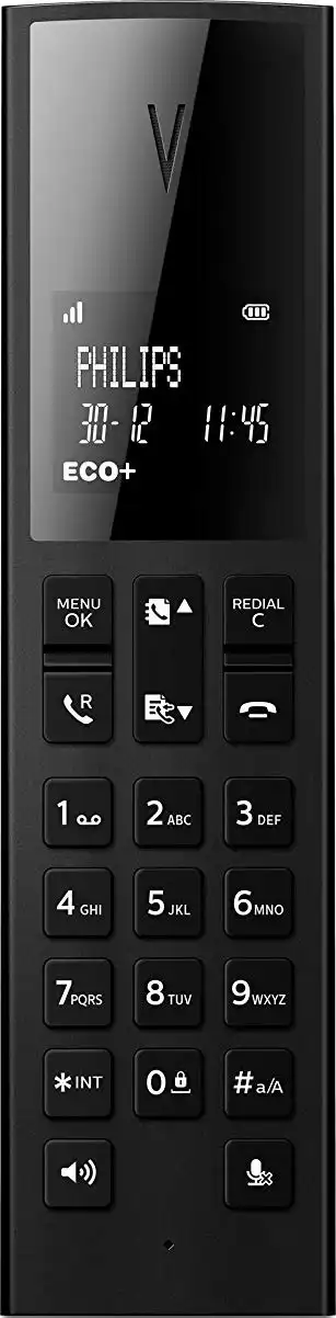 Telefono Cordless Philiphs Linea V Con Display LCD da 1.8'' Con Vivavoce Nero