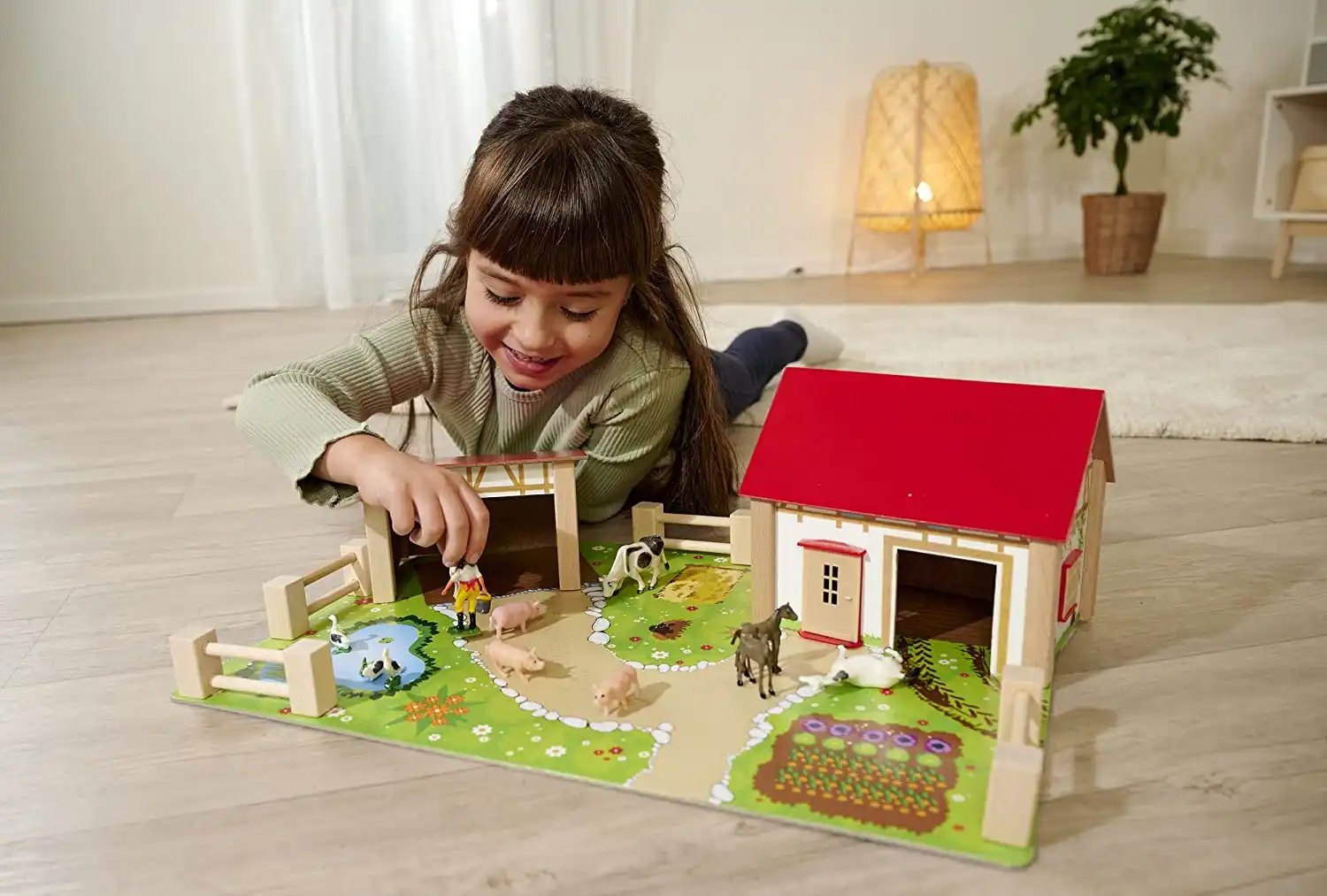 Eichhorn Farm Gioco Giocattolo Educativo Per Bambini Fattoria in Legno Eta'3+