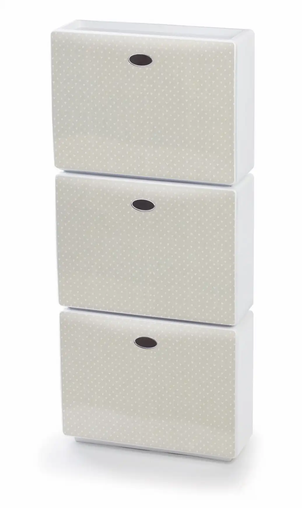 Scarpiera L51 x H118 x P17 cm Tris Deco Natural in Plastica 3 Cassetti Scarpe