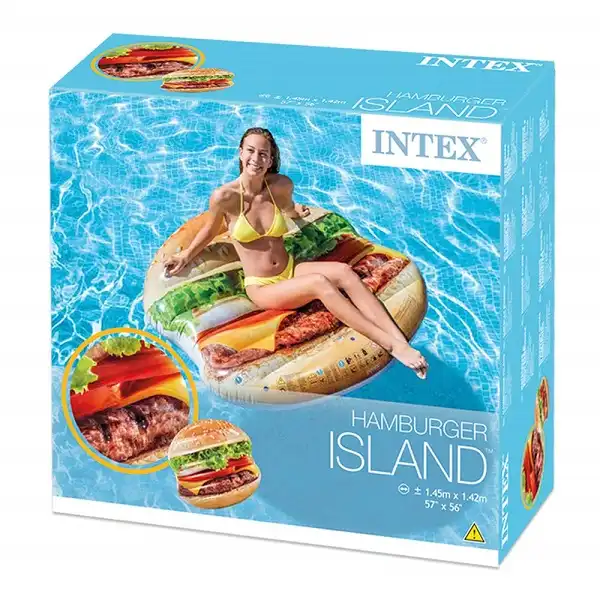 Materasso Materassino Gonfiabile Forma di Hamburger Piscina Mare Spiaggia Intex