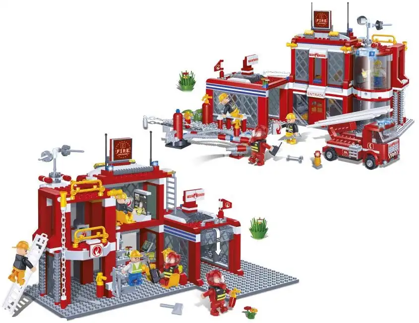 Costruzioni Prico' Stazione dei Pompieri Safety Operators 702Pz con 5 Personaggi