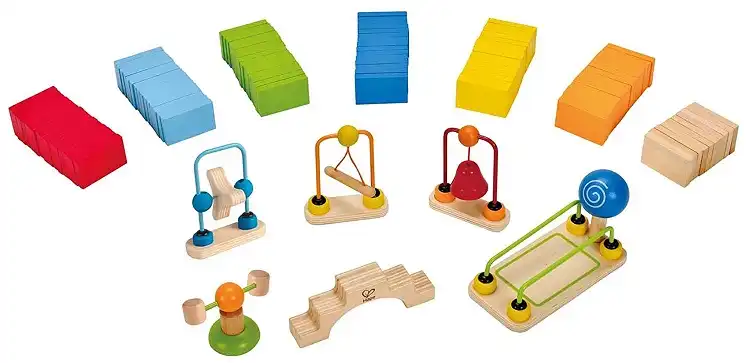100 Pezzi Gioco Domino Dinamico in Legno Stimola la Fantasia dei Bambini
