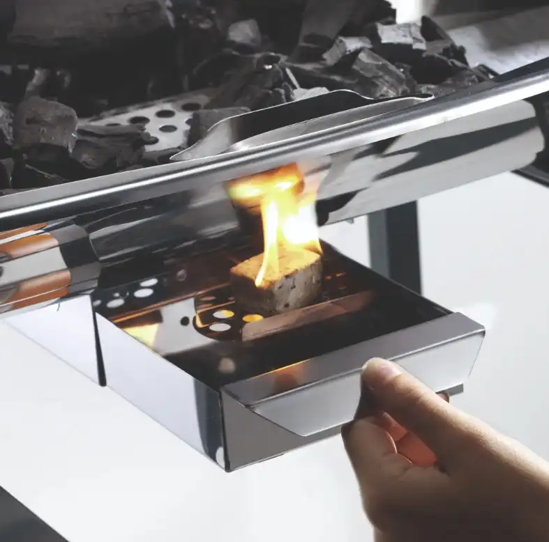 Ompagrill Barbecue a Carbone Carbonella in Acciaio Inox 60-40/Pro/C con Ruote