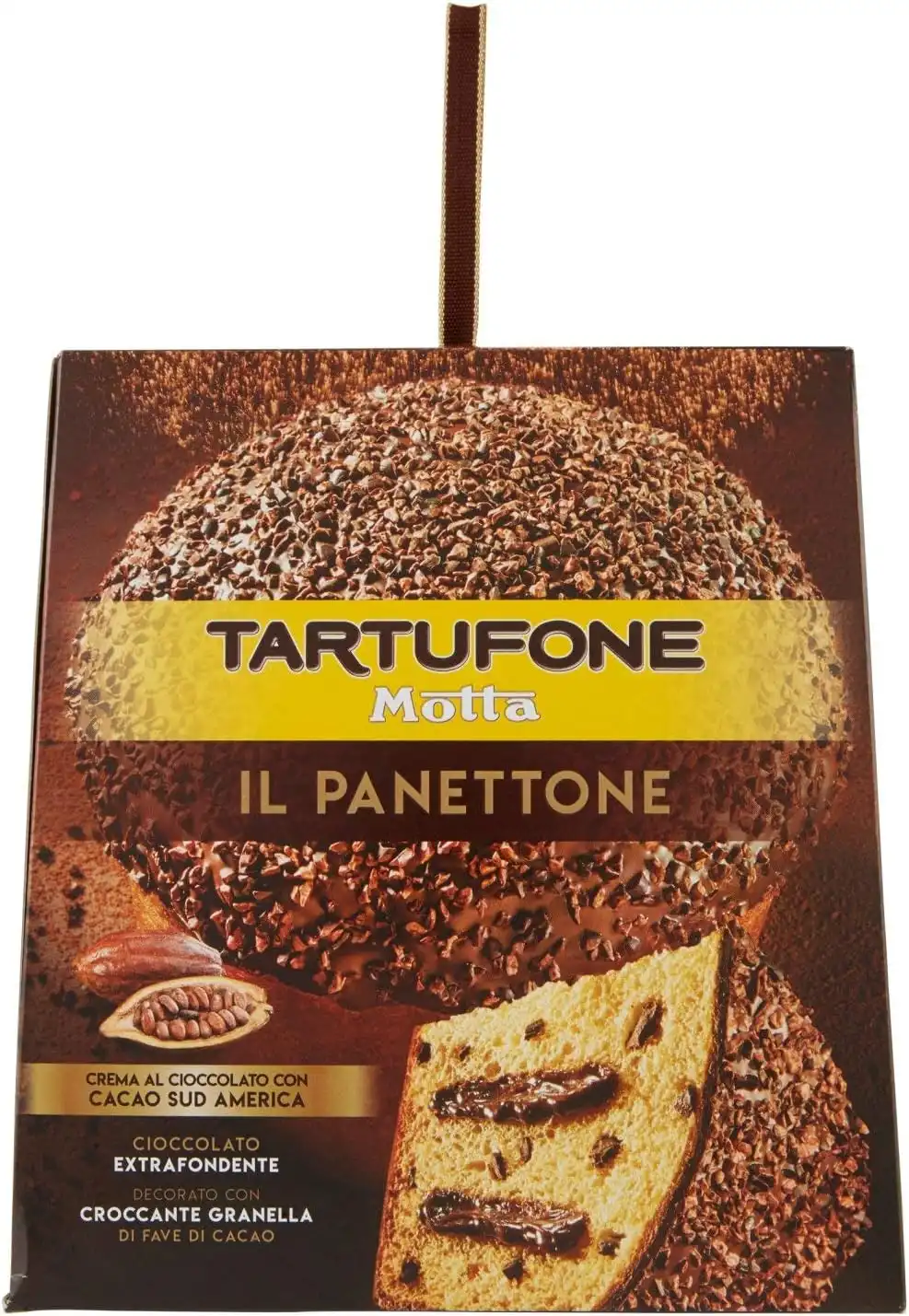 Tartufone Motta Panettone 800g Farcito Senza Canditi Cioccolato Extra Fondente