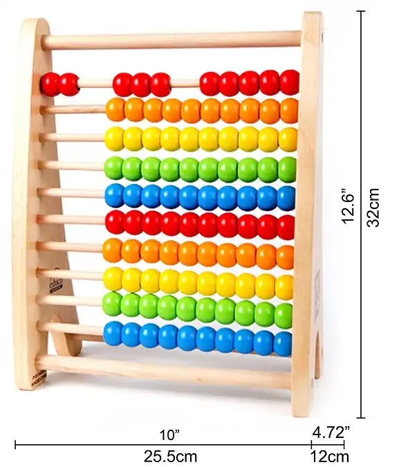 Abaco in Legno con Palline Colorate Pallottoliere Calcolo Matematica Bambini