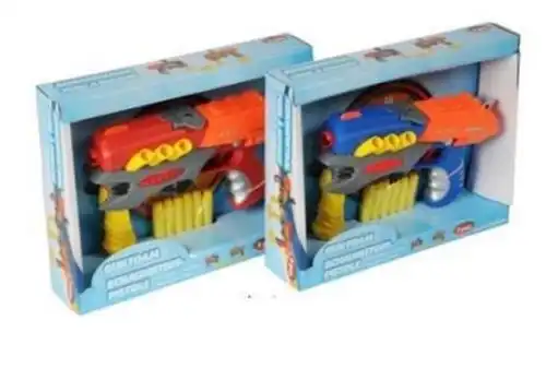 Eddy Toys Pistola Giocattolo Con 6 Proiettili Di Gomma Piuma in 2 Colori